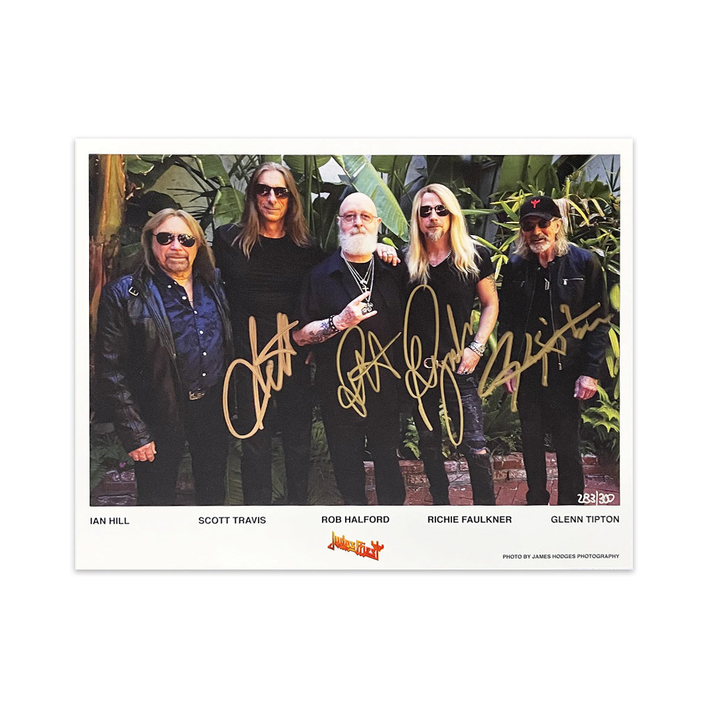 JUDAS PRIEST X GOLDMINE BUNDLE - GOLDMINE SPRING 2024 ISSUE & REVOLVER SPRING 2024 ISSUE W/ BAND SIGNED 8X10" IN NUMBERED SLIPCASE