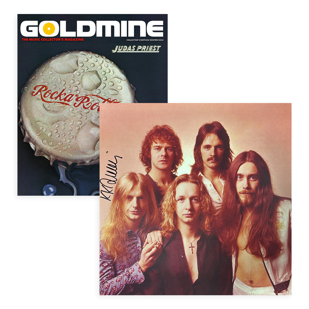 JUDAS PRIEST X GOLDMINE BUNDLE - GOLDMINE WINTER 2024 ALTERNATE COVER ISSUE W/ HAND-SIGNED AND NUMBERED 12"X12"