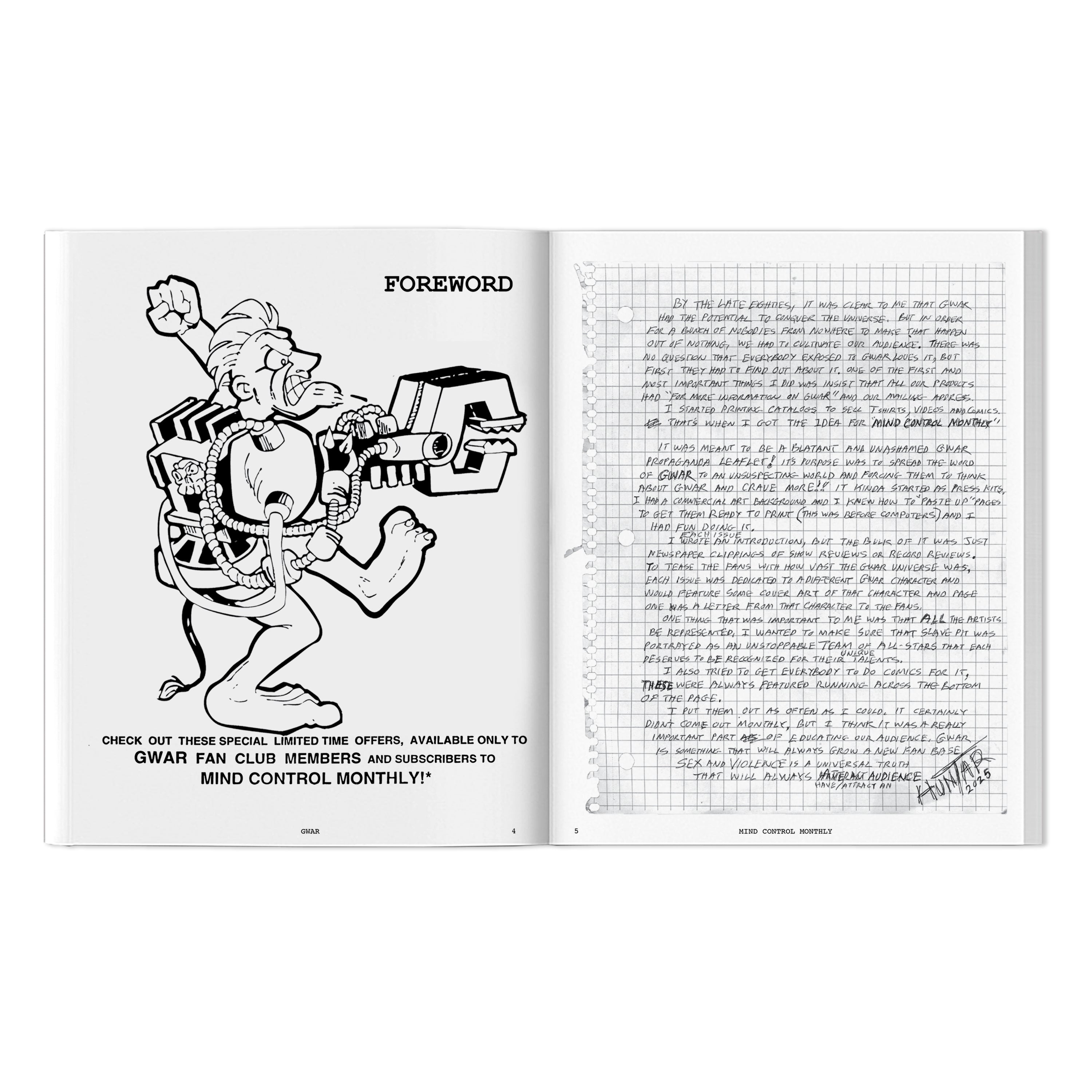 GWAR X BEYOND THE STREETS "MIND CONTROL MONTHLY " BOOK