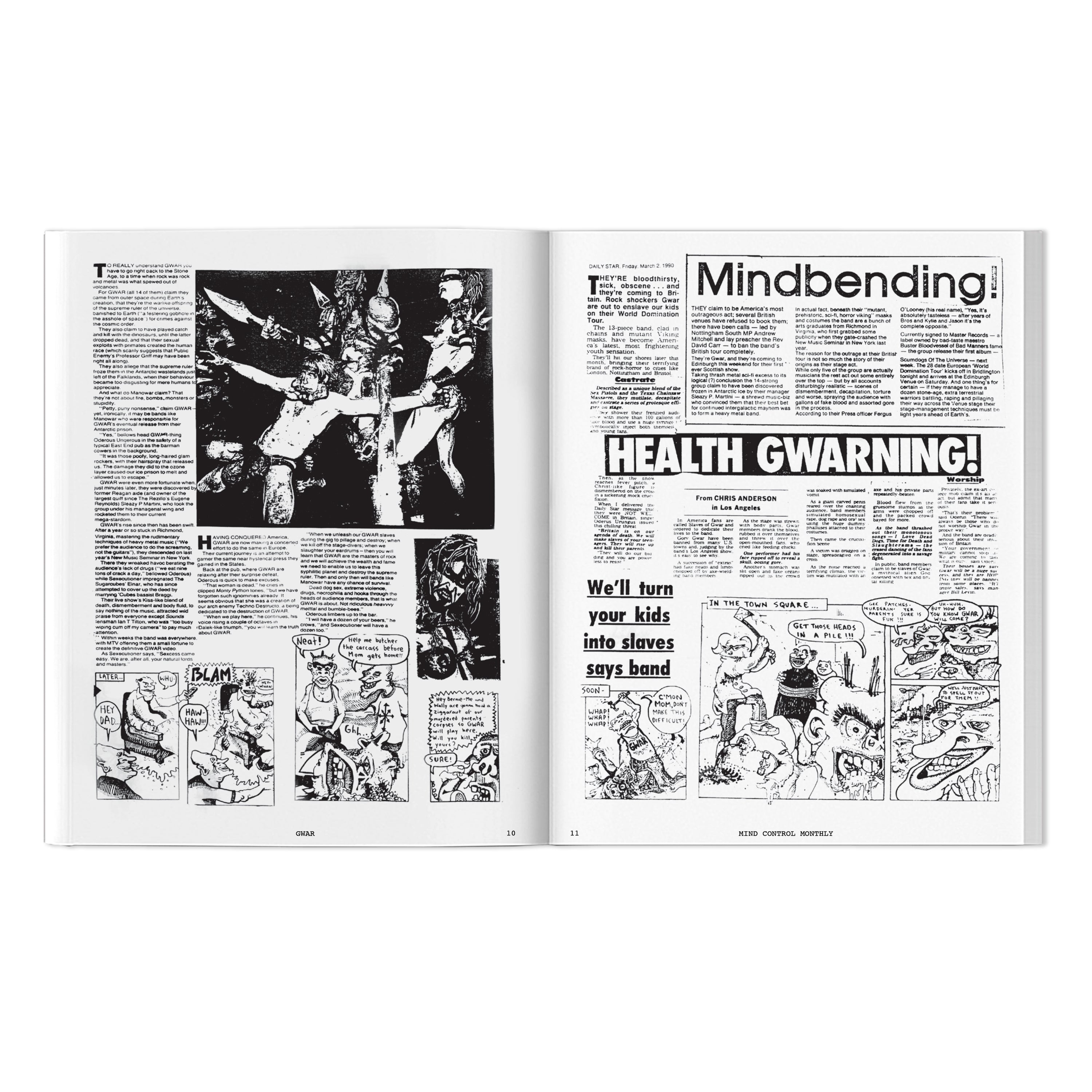 GWAR X BEYOND THE STREETS "MIND CONTROL MONTHLY " BOOK