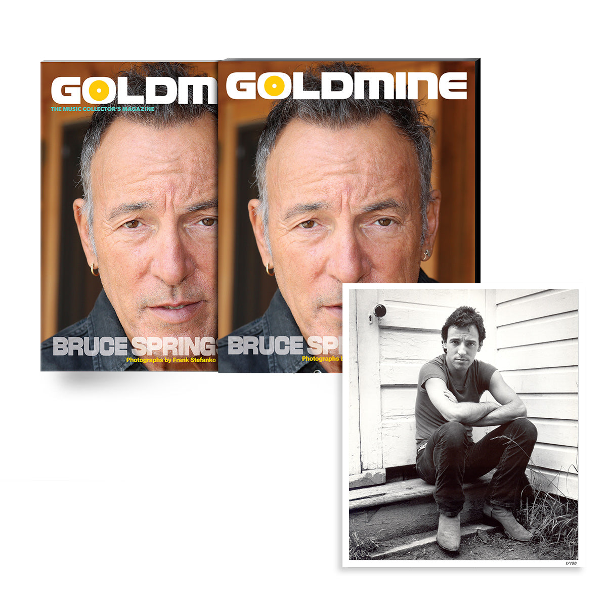 GOLDMINE MAGAZINE: WINTER 2023 ISSUE FEATURING BRUCE SPRINGSTEEN / FRANK STEFANKO – ALT COVER HAND-NUMBERED SLIPCASE + 8"x10" PHOTO PRINT