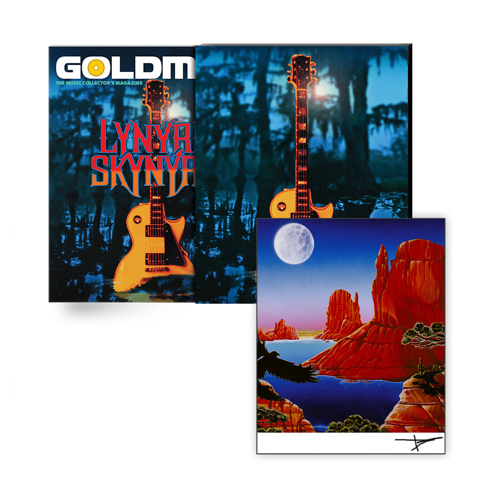 GOLDMINE MAGAZINE: FALL 2023 ISSUE ALT COVER FEATURING LYNYRD SKYNYRD -  HAND-NUMBERED SLIPCASE + 8"x 8" ALBUM COVER HIGH QUALITY ART PRINT HAND-SIGNED BY IOANNIS