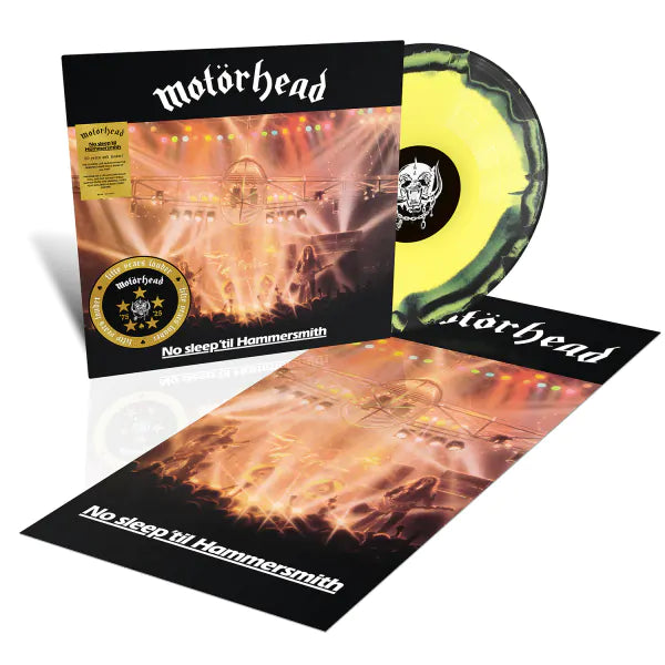MOTORHEAD 'NO SLEEP 'TIL HAMMERSMITH' LP (50th Anniversary Edition, Yellow/Black, Half-Speed Vinyl)