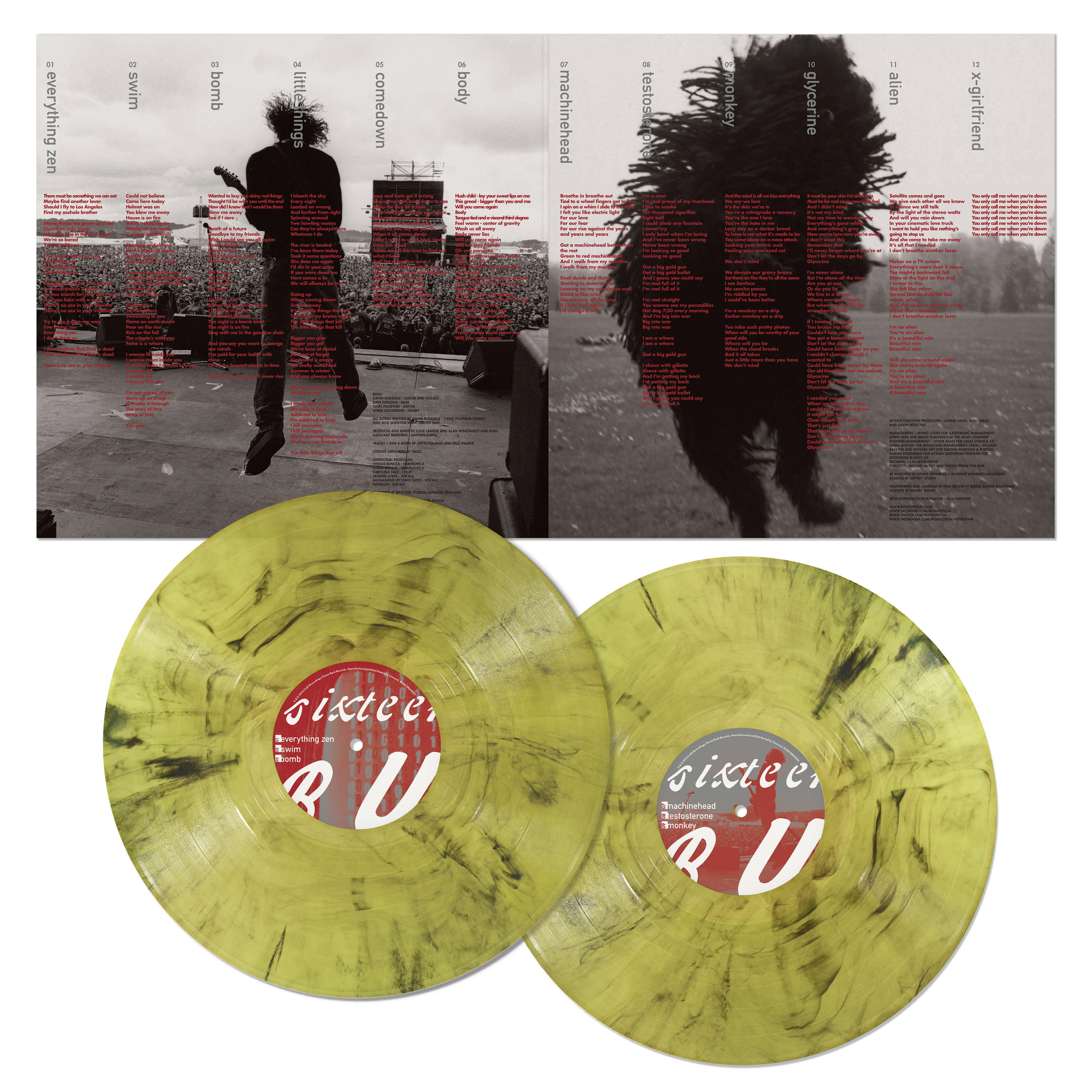 BUSH 'SIXTEEN STONE’ 30TH ANNIVERSARY 2LP (Limited Edition – Only 500 Made, Highlighter Smoke Vinyl)