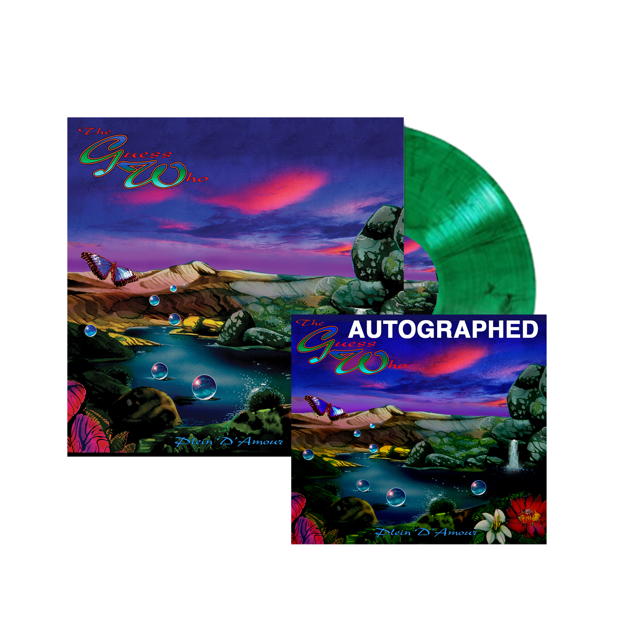 THE GUESS WHO 'PLEIN D'AMOUR' 2LP + AUTOGRAPHED PRINT (Limited Edition – Only 300 Made, Green Vinyl)