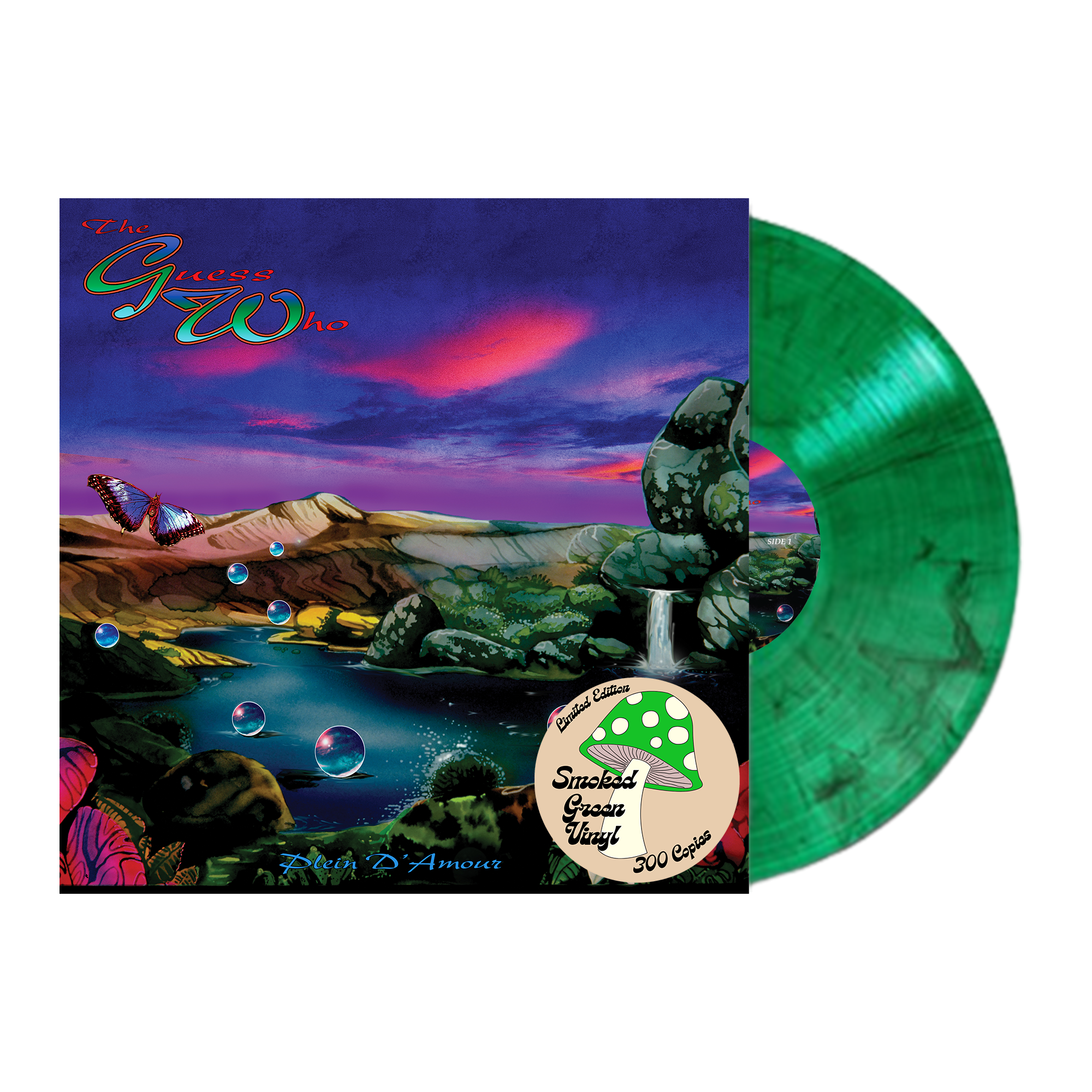 THE GUESS WHO 'PLEIN D'AMOUR' 2LP + AUTOGRAPHED PRINT (Limited Edition – Only 300 Made, Green Vinyl)