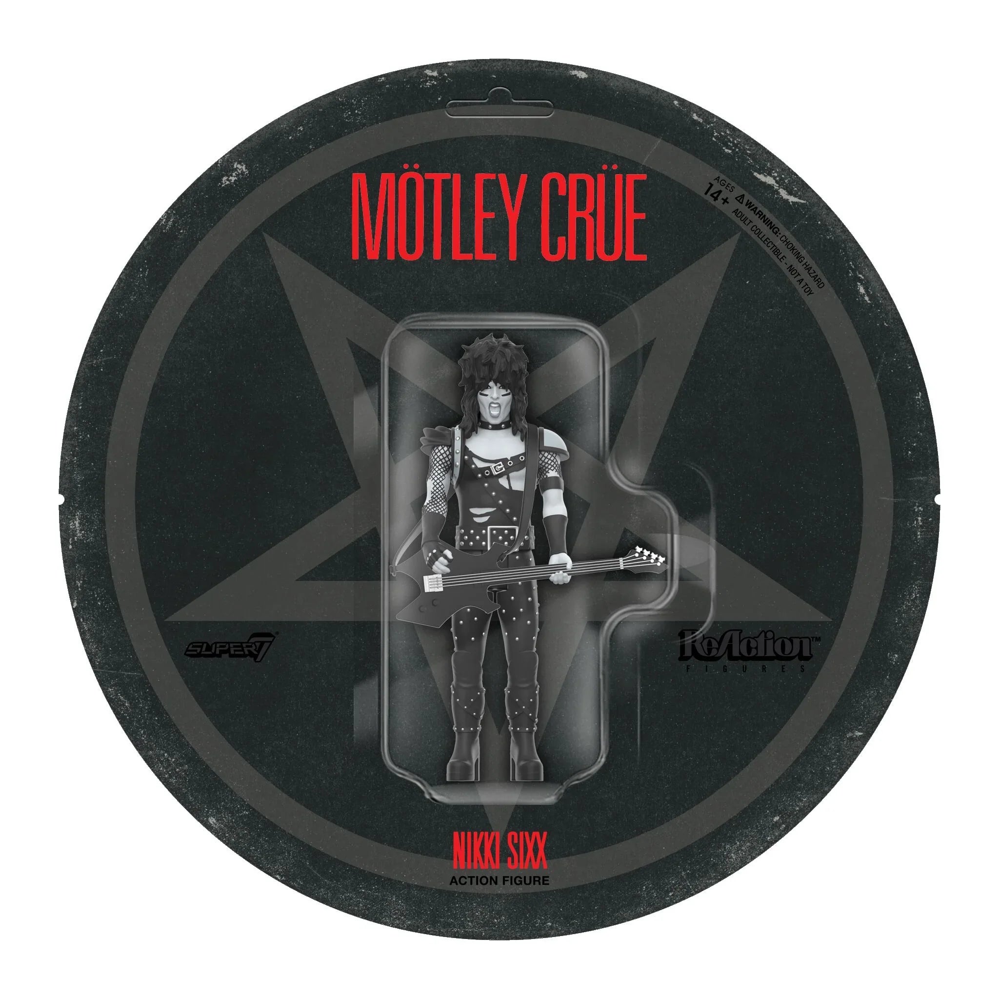 MOTLEY CRUE NIKKI SIXX (SHOUT AT THE DEVIL - BLACK & WHITE) REACTION FIGURE WAVE 02