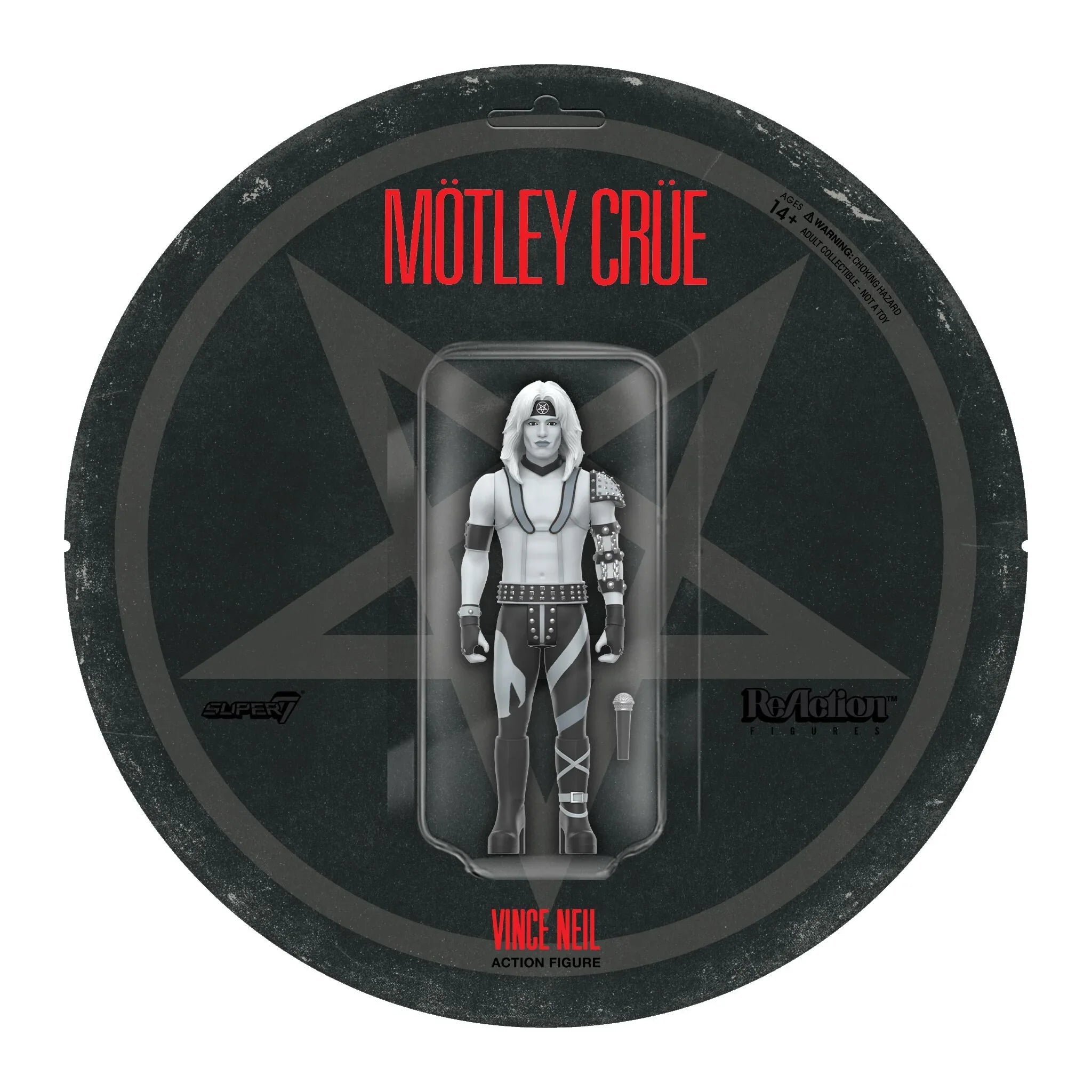 MOTLEY CRUE VINCE NEIL (SHOUT AT THE DEVIL - BLACK & WHITE) REACTION FIGURE WAVE 02