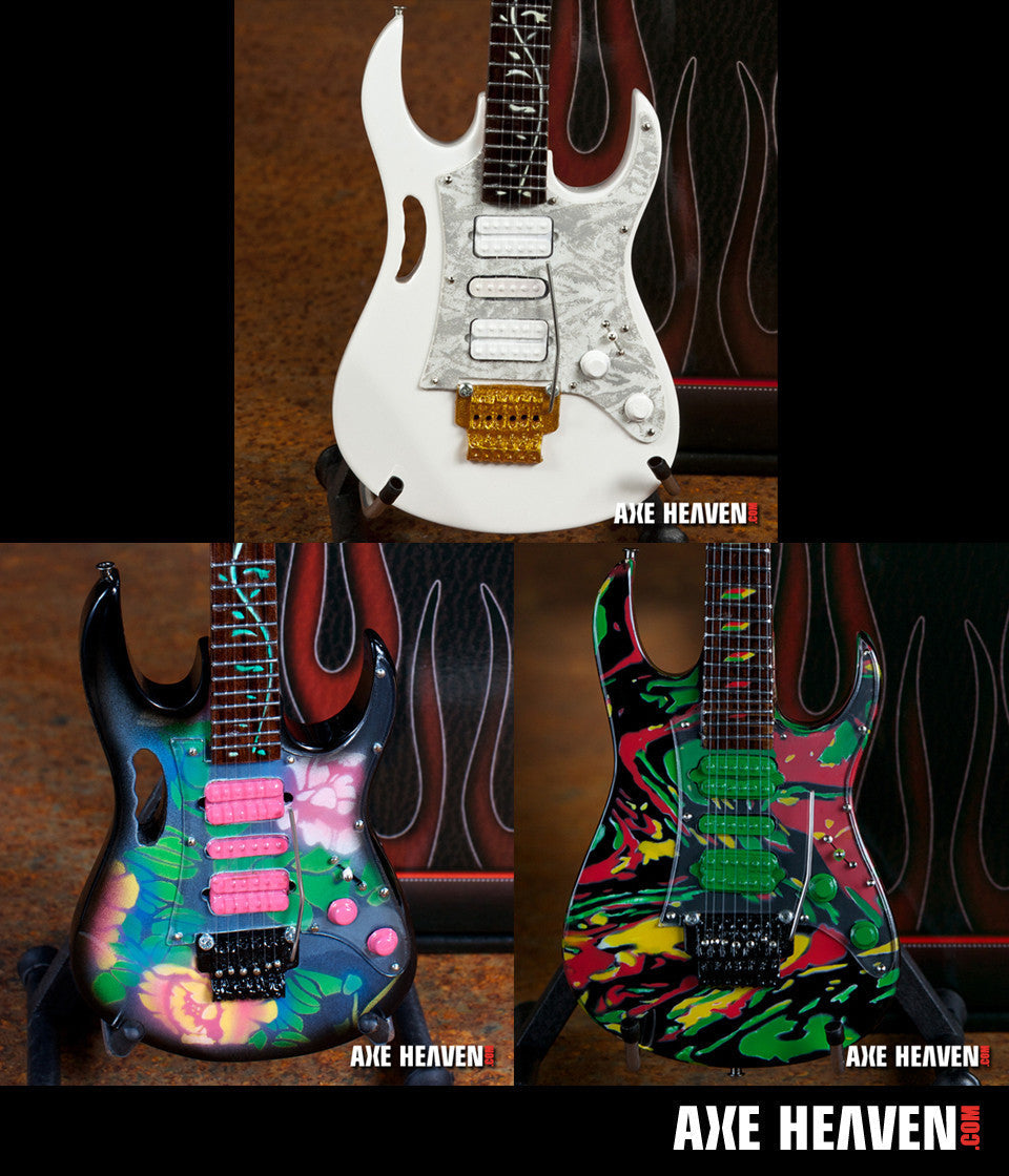 STEVE VAI MINIATURE GUITAR REPLICA COLLECTIBLE SET OF 3 FAMOUS JEM MODELS