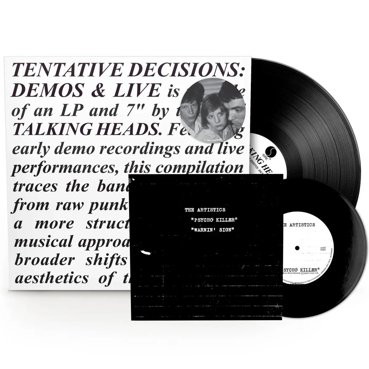 THE TALKING HEADS 'TENTATIVE DECISIONS: DEMOS & LIVE' LP + 7"
