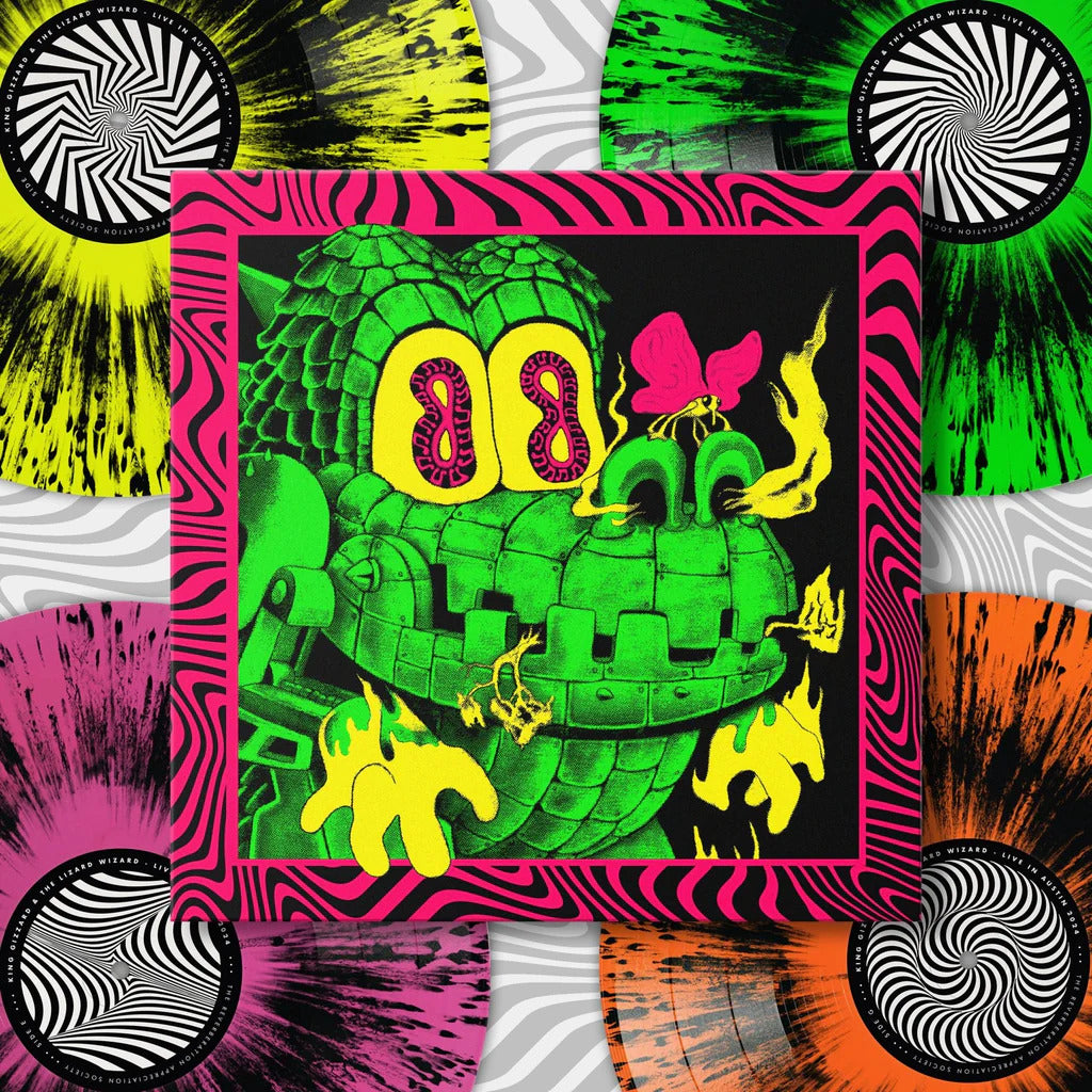 King Gizzard The Lizard Wizard King Gizzard Live In Austin 24 4LP Neon Splatter Box Set