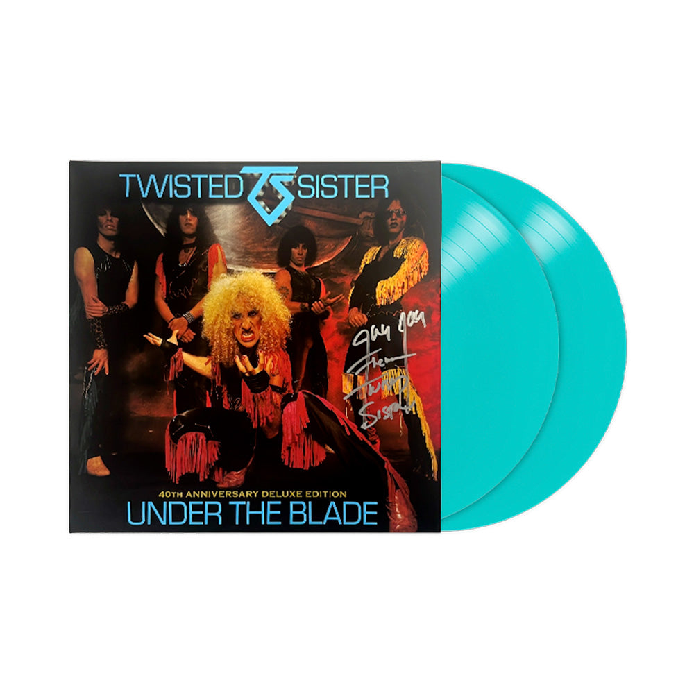 TWISTED SISTER ‘UNDER THE BLADE’ 40TH ANNIVERSARY 2LP (Jay Jay French Signed, Turquoise Vinyl)