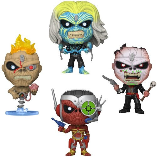 IRON MAIDEN EDDIE GLOW IN DARK 4 PACK SET FUNKO POP! ROCKS FIGURE