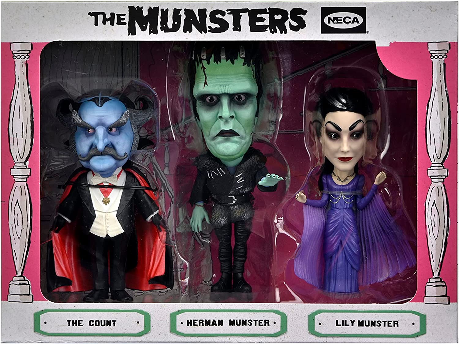 ROB ZOMBIE'S THE MUNSTERS - LITTLE BIG HEAD 3 PACK - NECA CLOTHED FIGURES