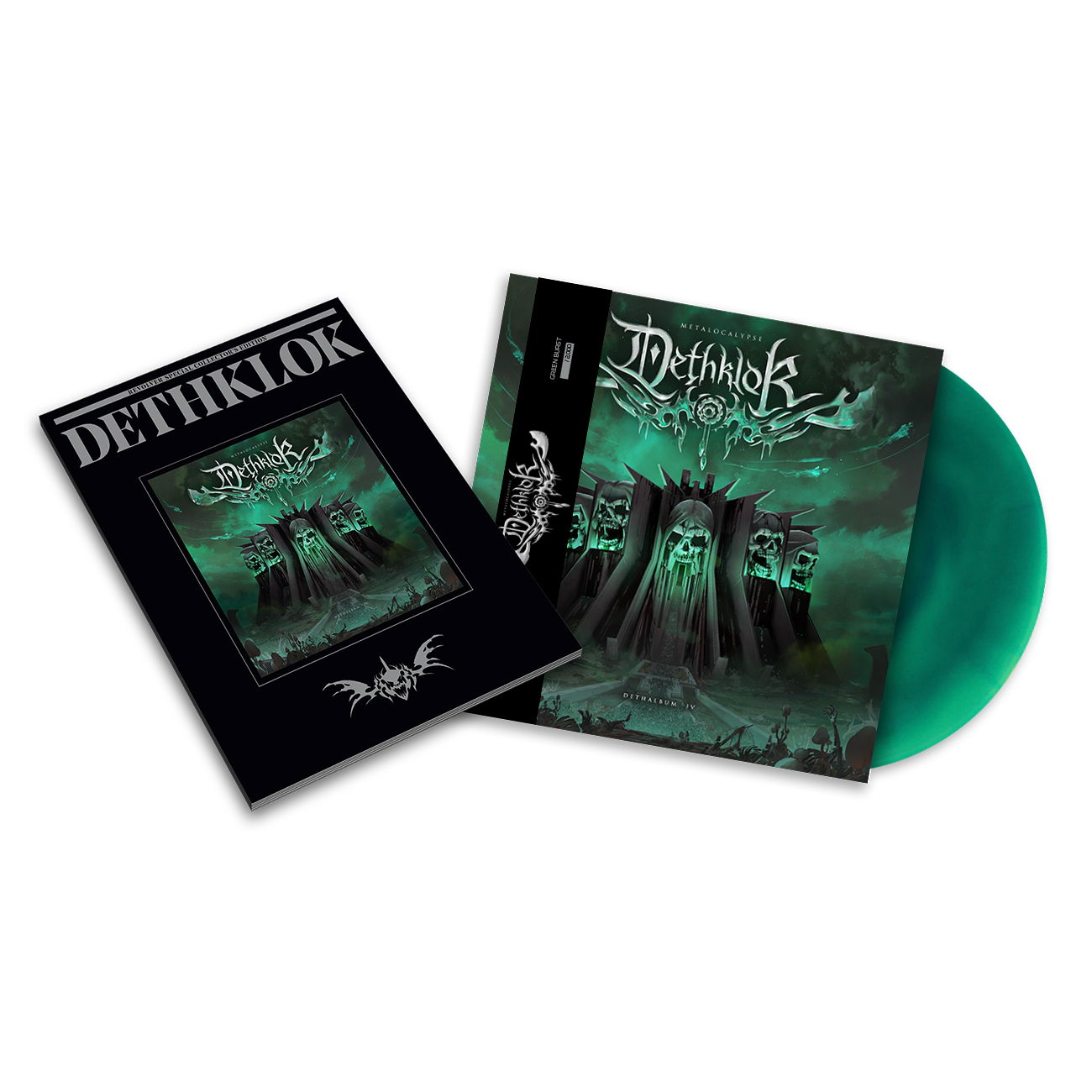 DETHKLOK 'DETHALBUM IV' GREEN BURST LP + DETHKLOK x REVOLVER SPECIAL COLLECTOR'S EDITION