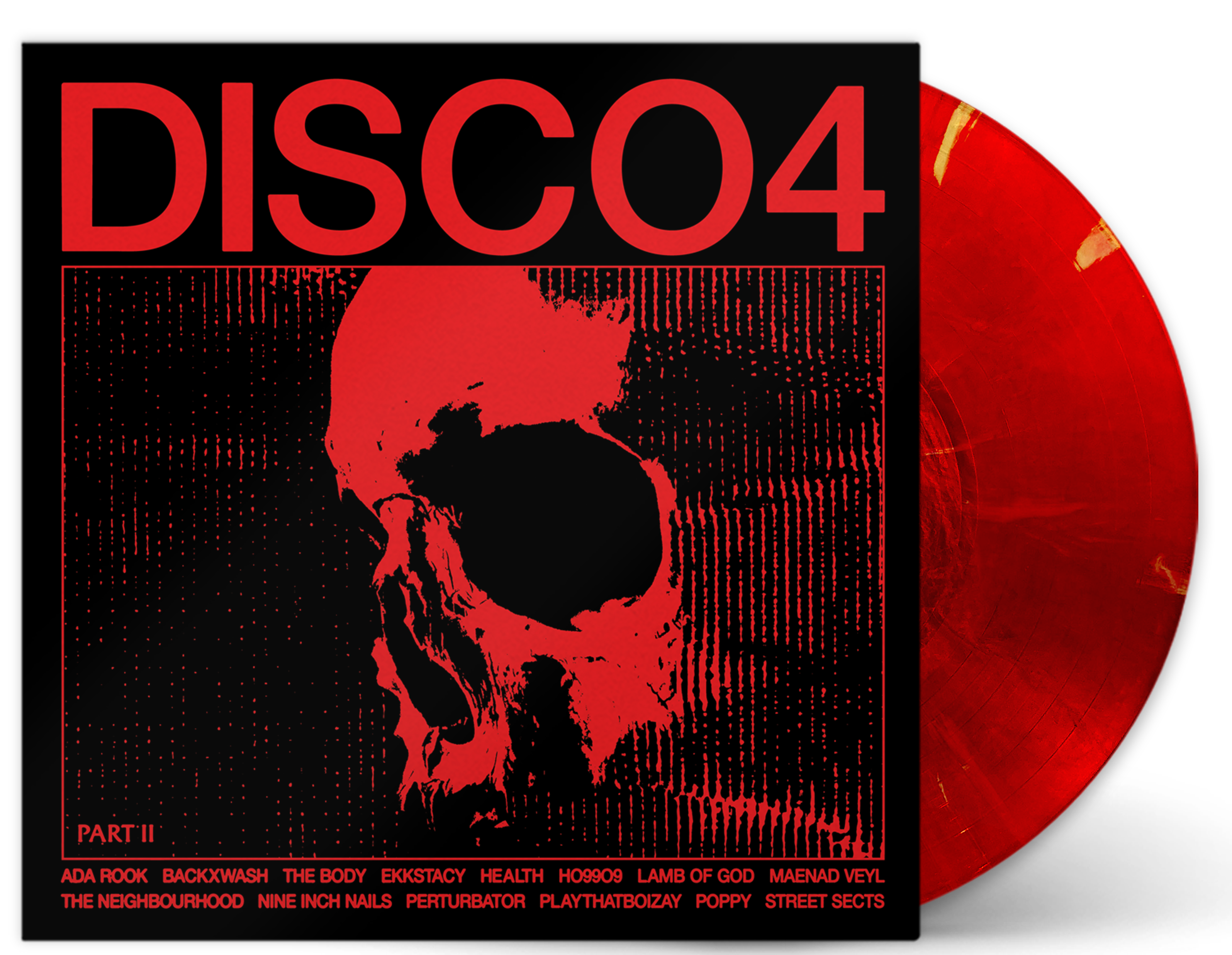 HEALTH ‘DISCO4 - PART II’ LIMITED-EDITION TRANSLUCENT RED WITH OPAQUE GOLD MARBLE LP – ONLY 500 MADE