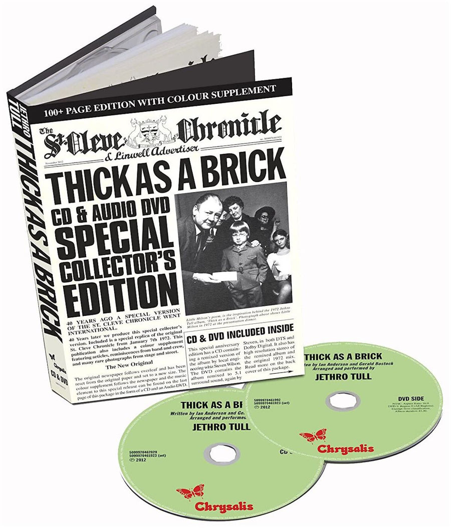 JETHRO TULL 'THICK AS A BRICK' CD (40th Anniversary Special Edition + DVD)