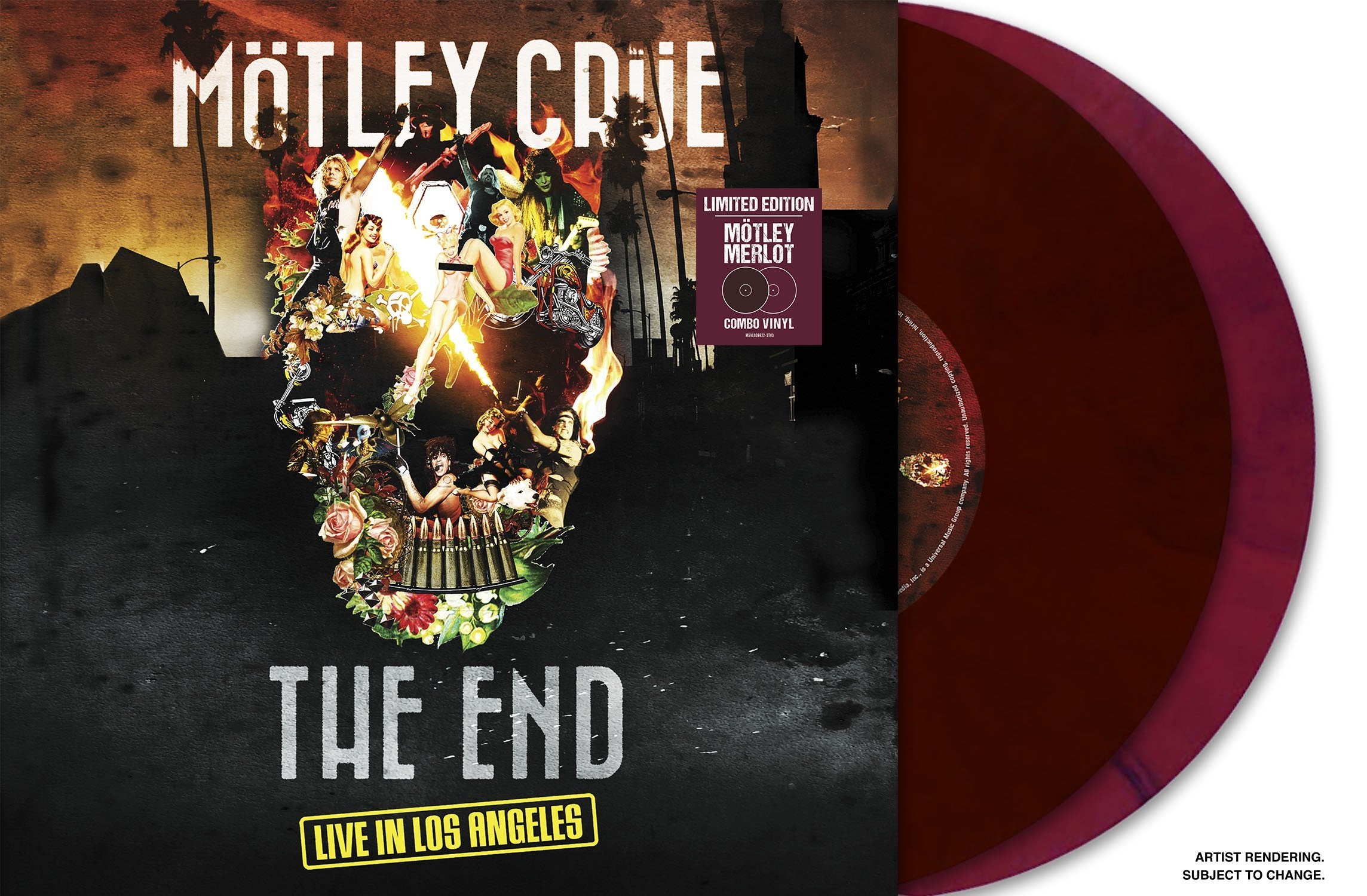 MOTLEY CRUE 'THE END - LIVE IN LOS ANGELES' LIMITED-EDITION MOTLEY MERLOT 2LP – ONLY 650 MADE