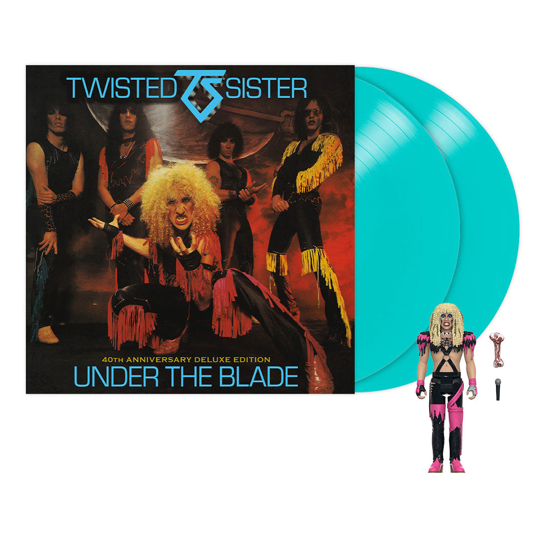 TWISTED SISTER ‘UNDER THE BLADE’ 40TH ANNIVERSARY 2LP (Limited Edition, Turquoise Vinyl) + DEE SNIDER REACTION FIGURE BUNDLE