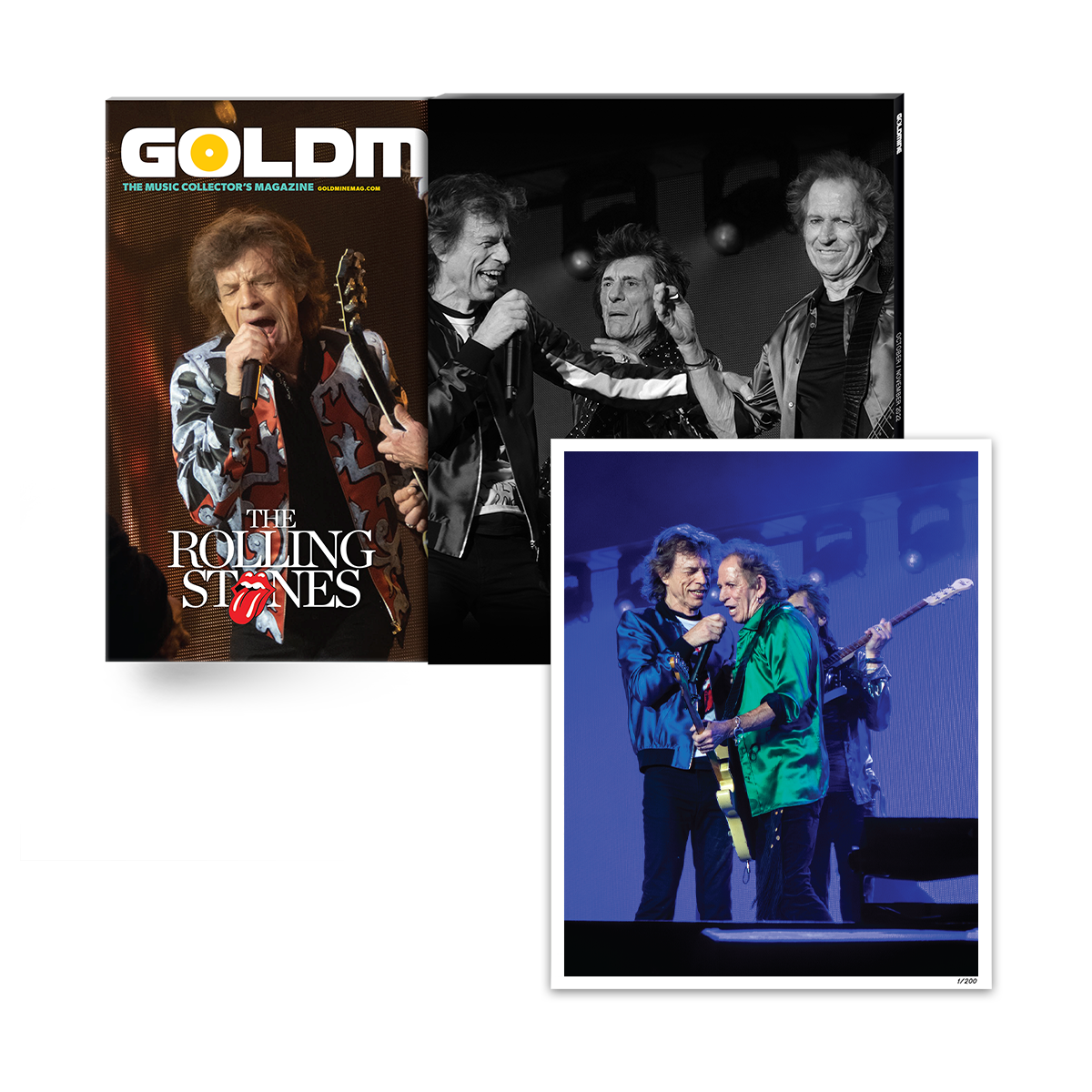 GOLDMINE MAGAZINE:  OCT/NOV 2022 ISSUE ALT COVER FEATURING THE ROLLING STONES - HAND-NUMBERED SLIPCASE & PHOTO PRINT