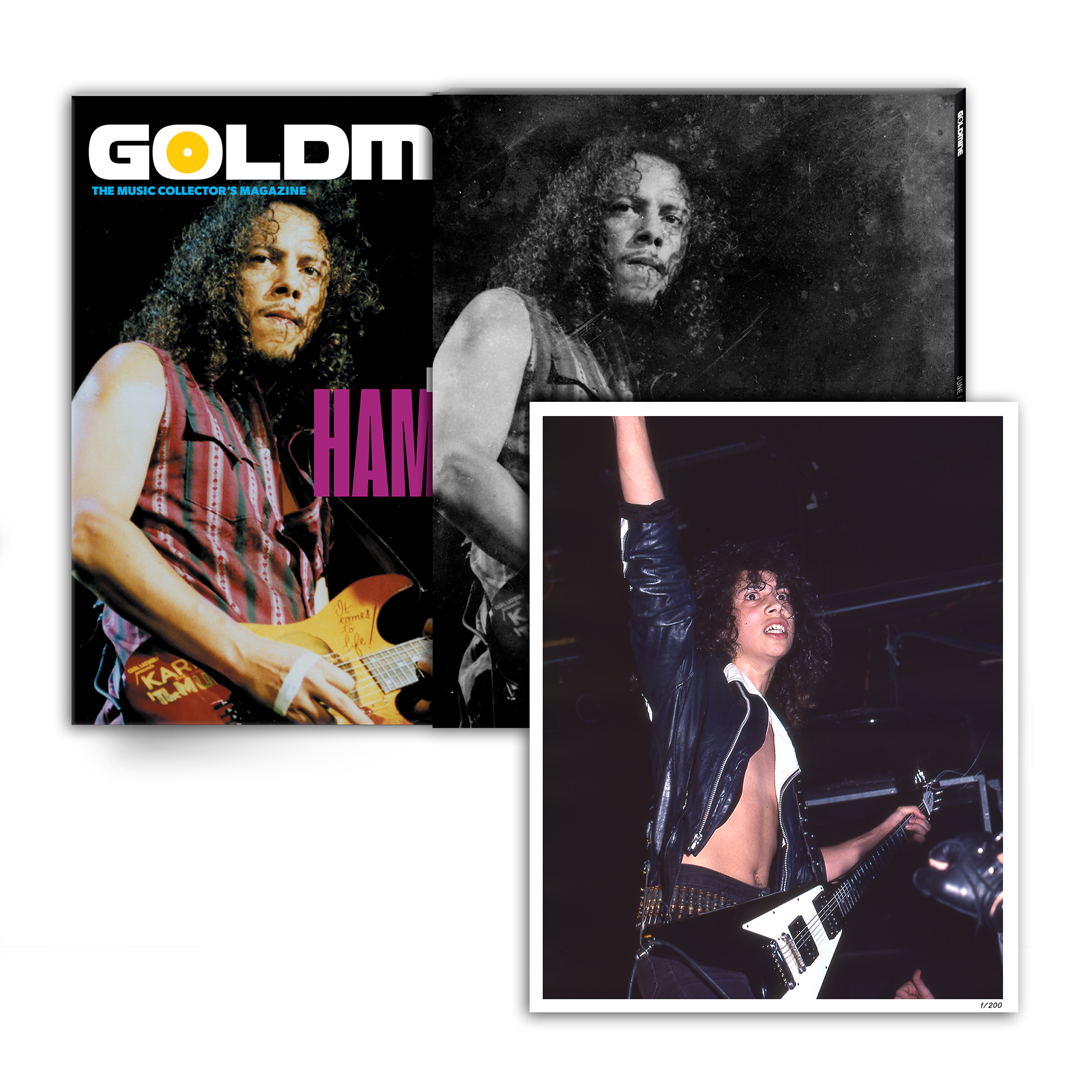 GOLDMINE MAGAZINE: JUNE/JULY 2022 ISSUE FEATURING KIRK HAMMETT ALT COVER HAND-NUMBERED SLIPCASE & PHOTO PRINT