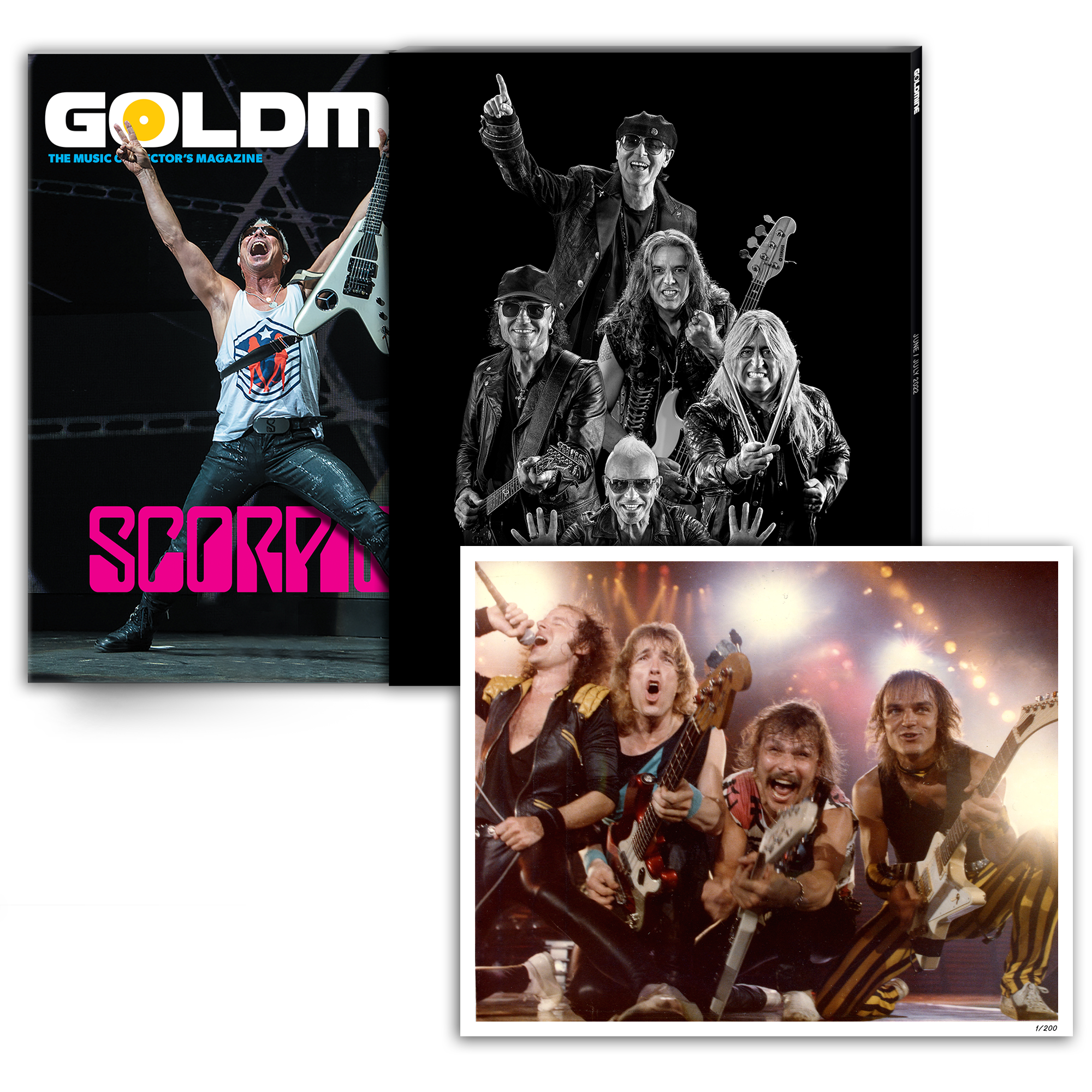 GOLDMINE MAGAZINE: JUNE/JULY 2022 ISSUE ALT COVER FEATURING SCORPIONS - HAND-NUMBERED SLIPCASE & PHOTO PRINT