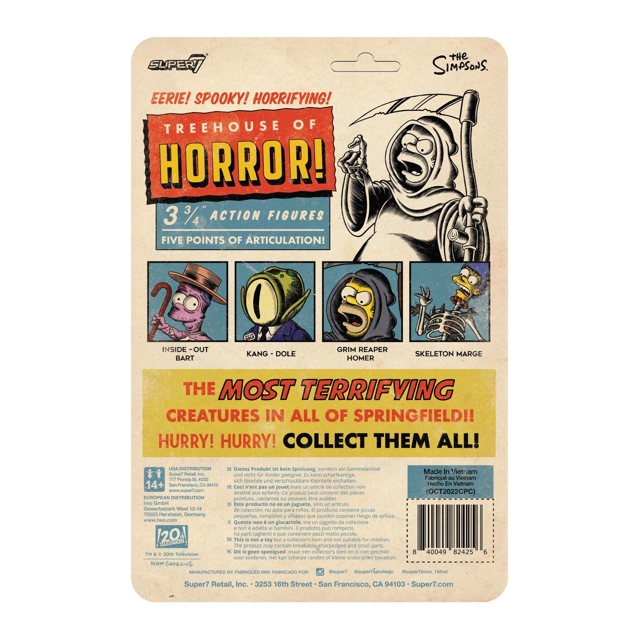 THE SIMPSONS REACTION WAVE 3 'TREEHOUSE OF HORROR - SKELETON MARGE' FIGURE