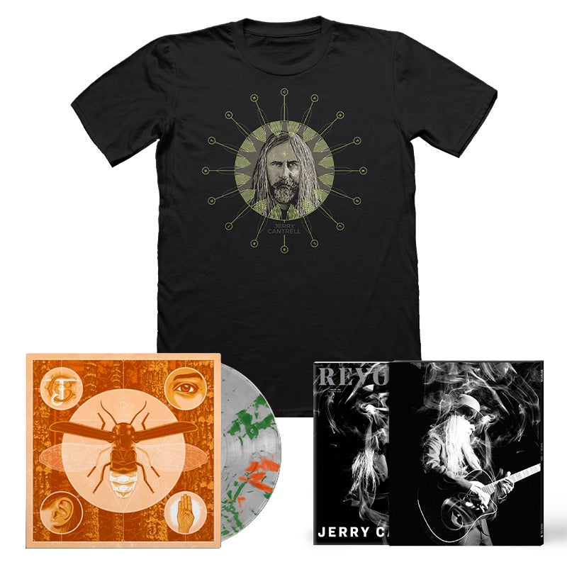 REVOLVER x JERRY CANTRELL WINTER 2021 ISSUE HAND-NUMBERED SLIPCASE W/ 'BRIGHTEN' COLORED LP & EXCLUSIVE GLOW IN THE DARK T-SHIRT - ONLY 250 AVAILABLE