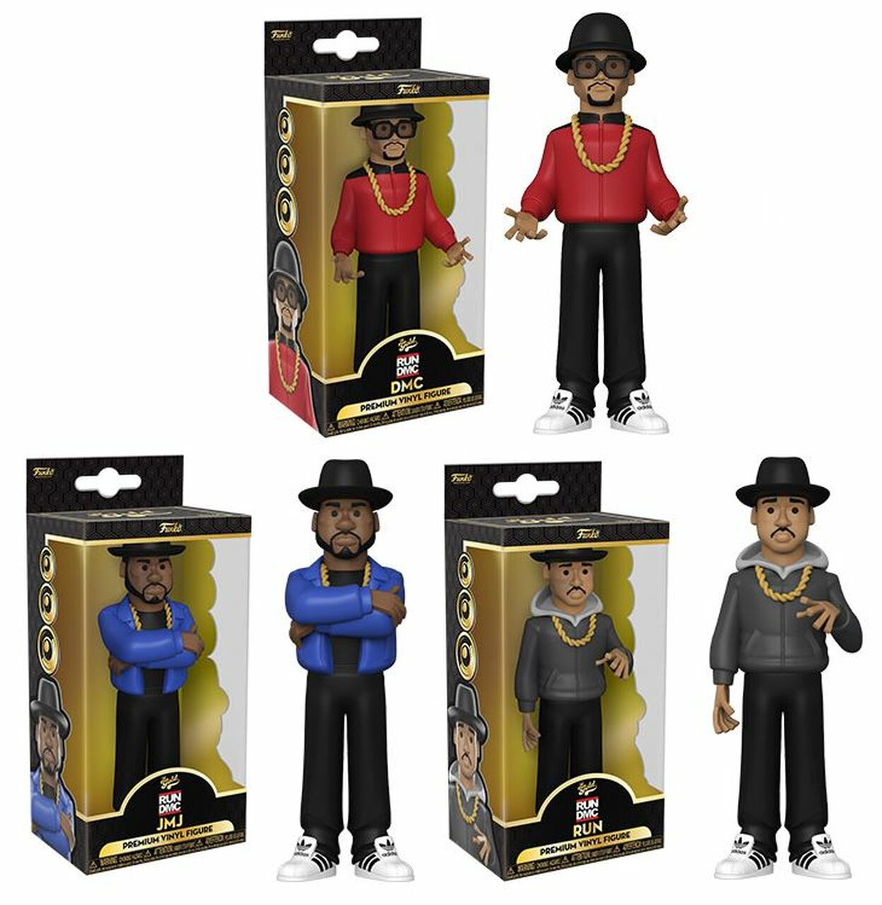 RUN DMC SET FUNKO GOLD 5" FIGURES