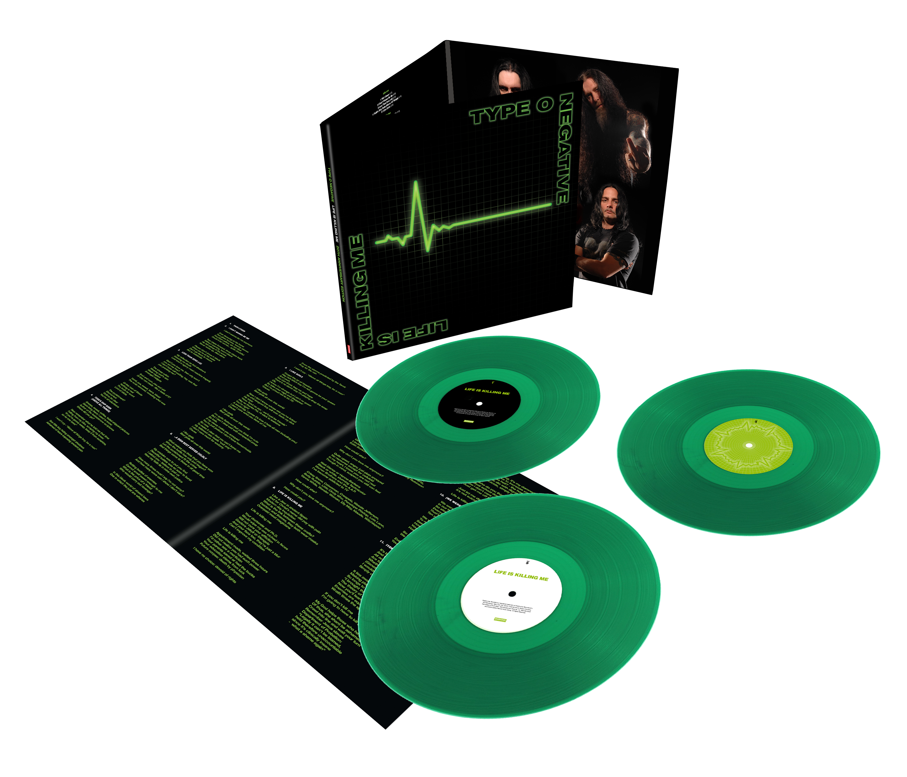 TYPE O NEGATIVE ‘LIFE IS KILLING ME’ 3LP (Limited Edition, Only 1000 made – Transparent Green Vinyl)