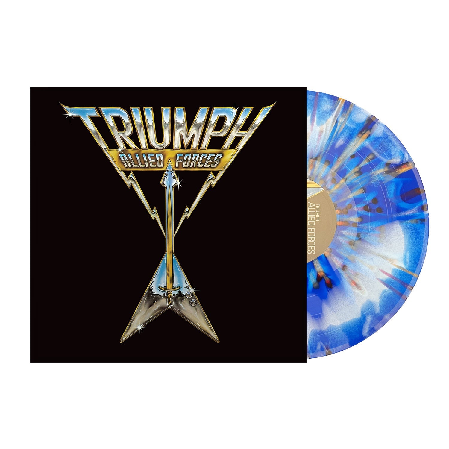 TRIUMPH ‘ALLIED FORCES’ LP (Limited Edition – Only 200 made, Blue w/ Black, Red, & Yellow Splatter Vinyl)