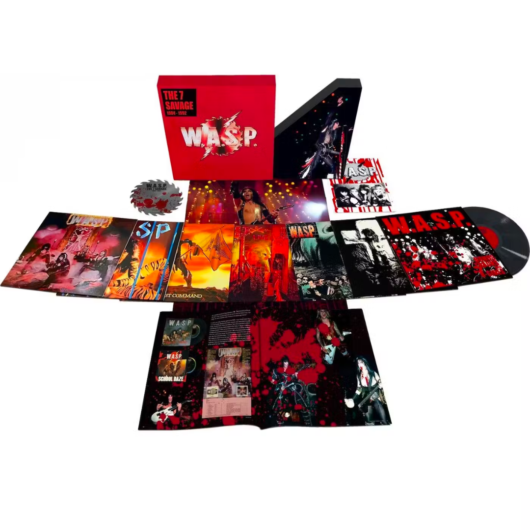 W.A.S.P. '7 SAVAGE' 8LP BOX SET ITEMS