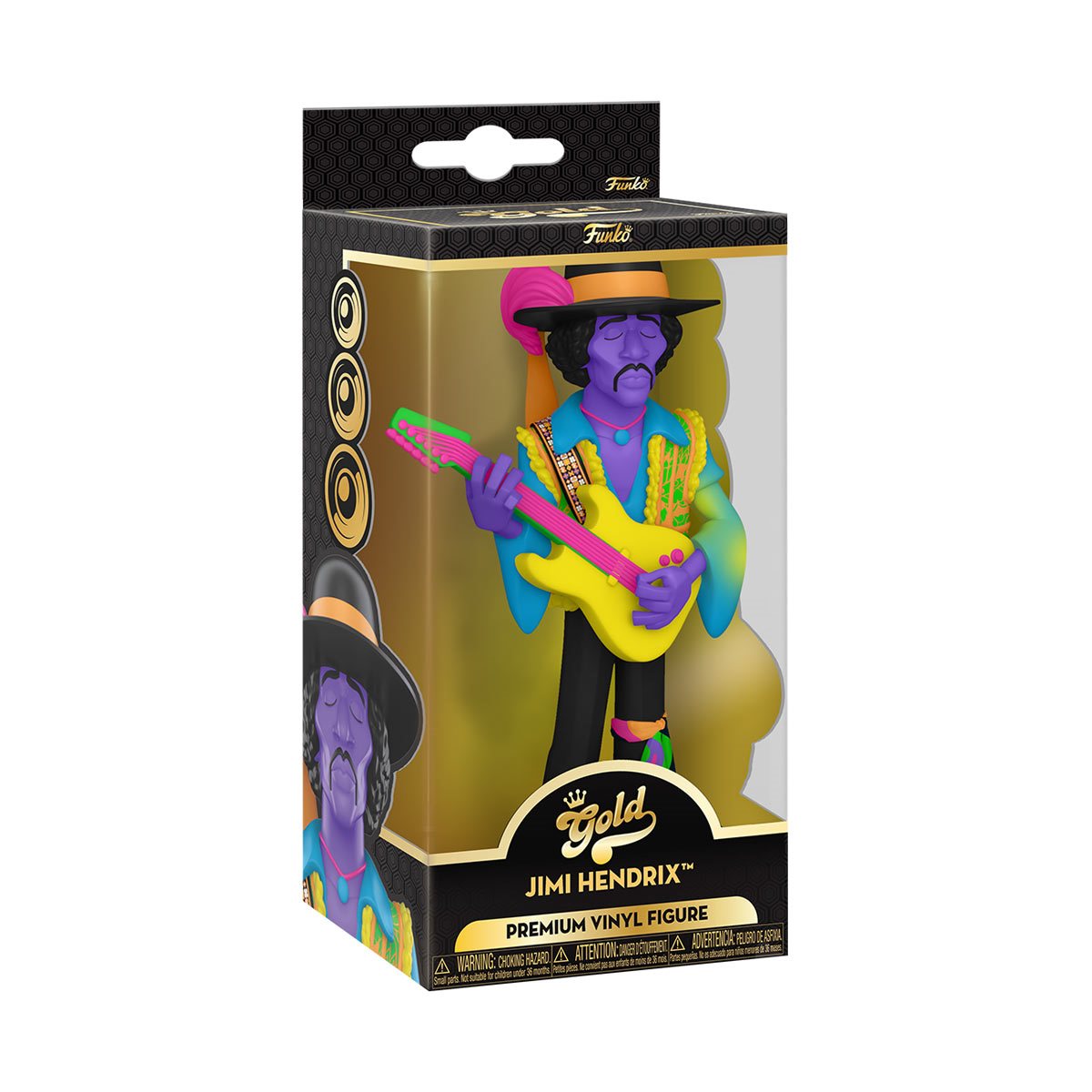 JIMI HENDRIX BLACKLIGHT FUNKO GOLD 5" FIGURE