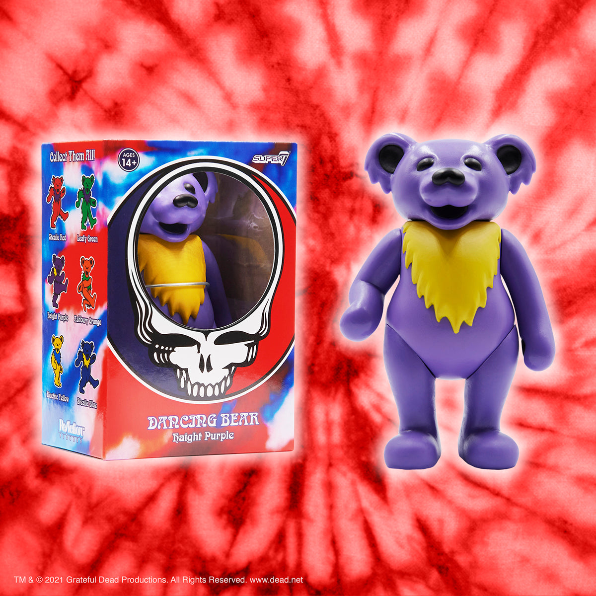 SUPER7 REACTION GRATEFUL DEAD W2 DANCING BEARS PURPLE