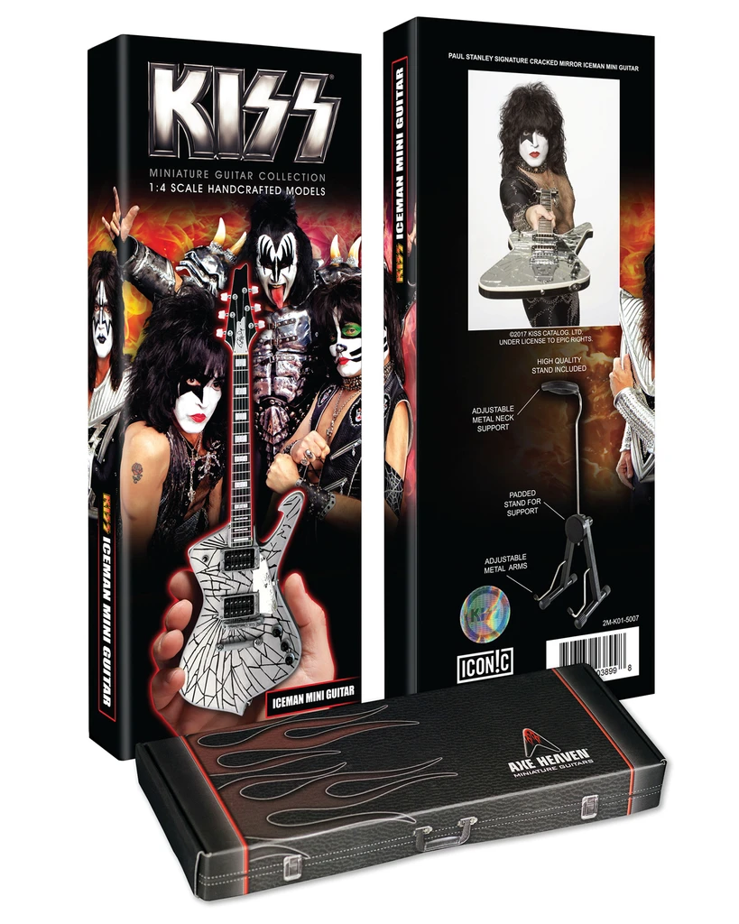 KISS - PAUL STANLEY - CRACKED MIRROR ICEMAN MINI GUITAR