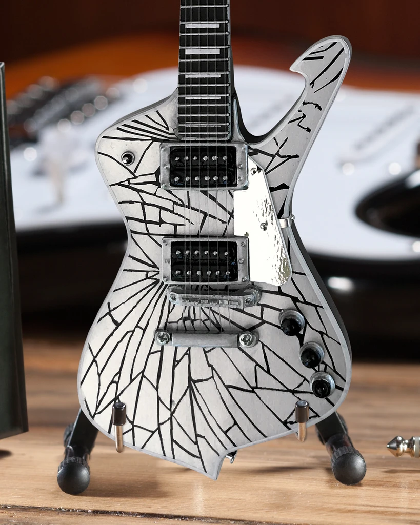 KISS - PAUL STANLEY - CRACKED MIRROR ICEMAN MINI GUITAR