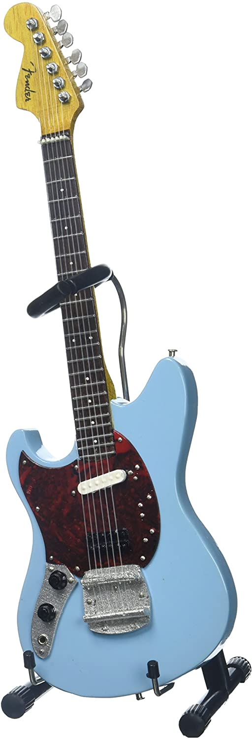 NIRVANA - KURT COBAIN - FENDER MUSTANG SONIC BLUE MINI GUITAR