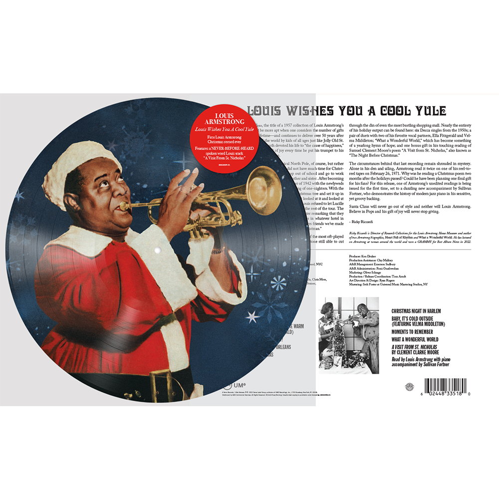 LOUIS ARMSTRONG 'LOUIS WISHES YOU A COOL YULE' LP (Picture Disc)